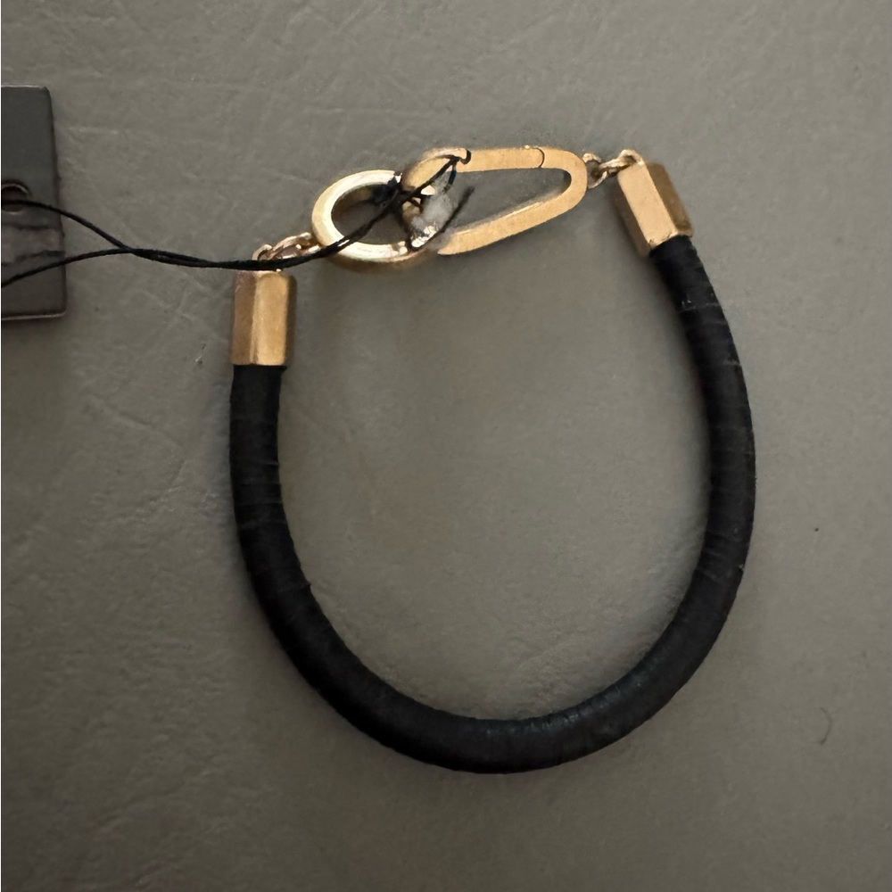 New ALLSAINTS Leather Wrap Carbiner Clasp Bracelet